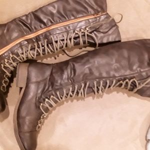 Charlotte Russe  brown leather boots size 6